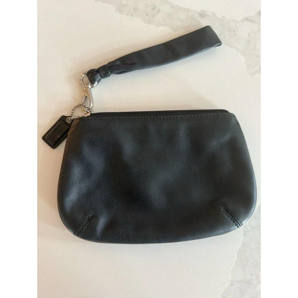 Black coach wristlet clutch 5x6